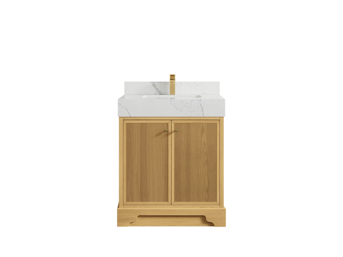 Manhattan White Oak 30 in. W x 22 in. D Single Sink Bathroom Vanity - Willow Bath and Vanity