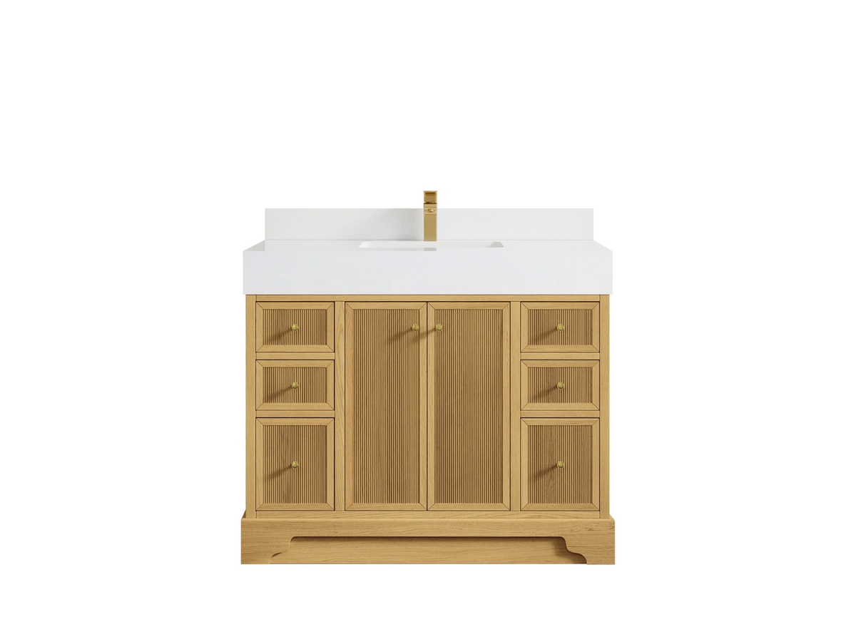 Manhattan White Oak 42 in. W x 22 in. D Single Sink Bathroom Vanity