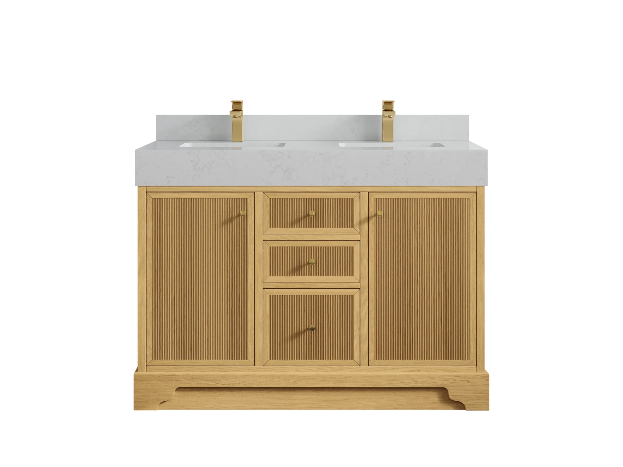 Manhattan White Oak 48 in. W x 22 in. D Double Sink Bathroom Vanity - Willow Bath and Vanity