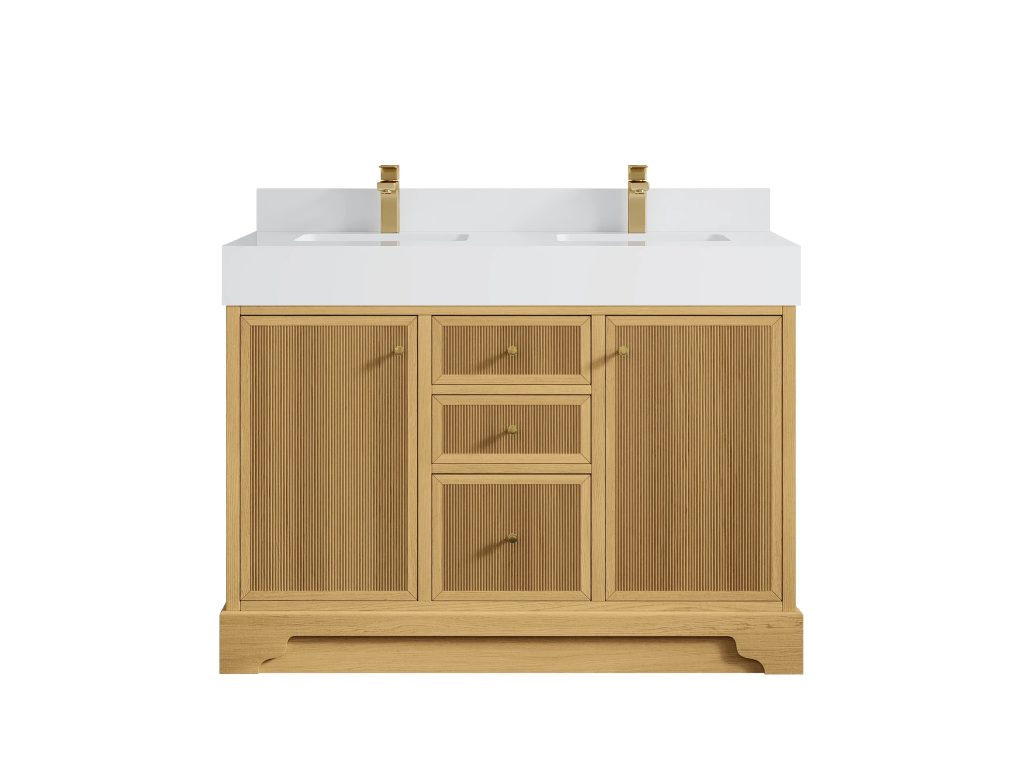 Manhattan White Oak 48 in. W x 22 in. D Double Sink Bathroom Vanity - Willow Bath and Vanity