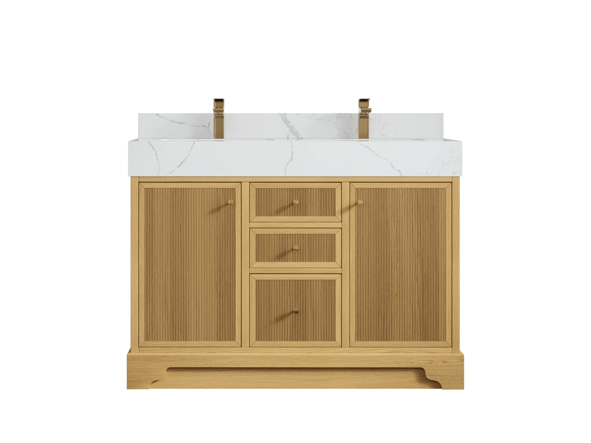 Manhattan White Oak 48 in. W x 22 in. D Double Sink Bathroom Vanity - Willow Bath and Vanity