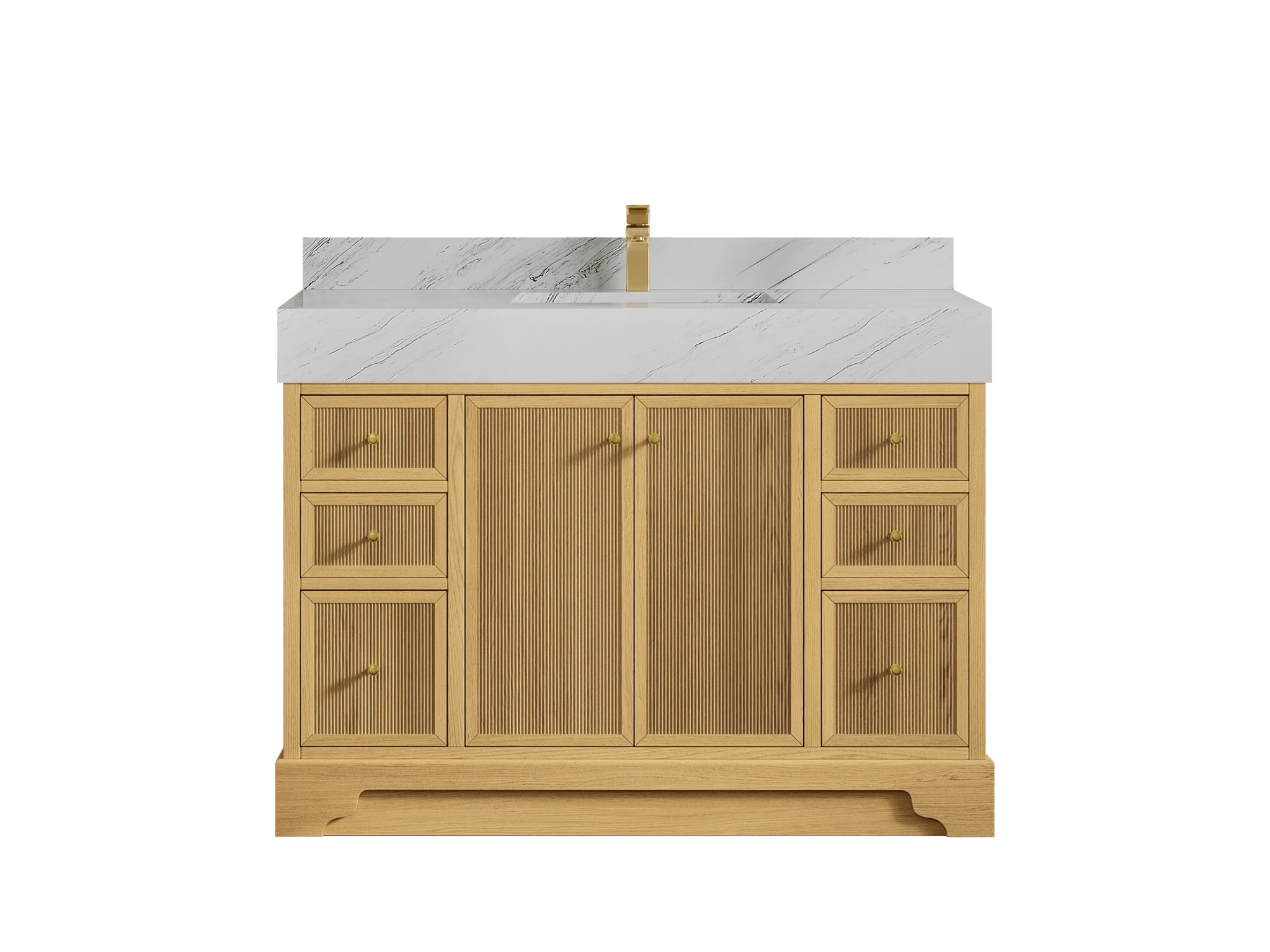 Manhattan White Oak 48 in. W x 22 in. D Single Sink Bathroom Vanity - Willow Bath and Vanity
