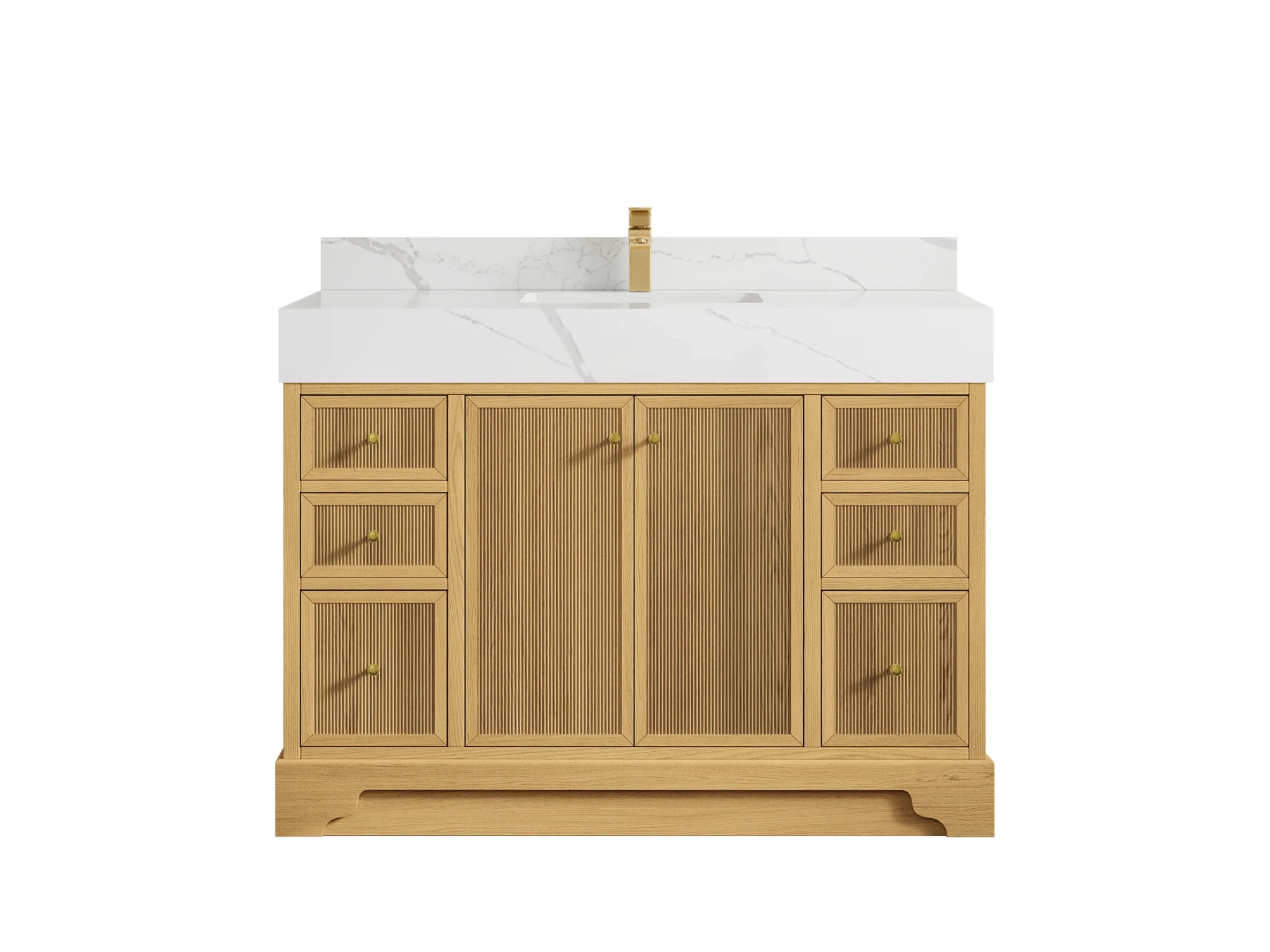 Manhattan White Oak 48 in. W x 22 in. D Single Sink Bathroom Vanity - Willow Bath and Vanity
