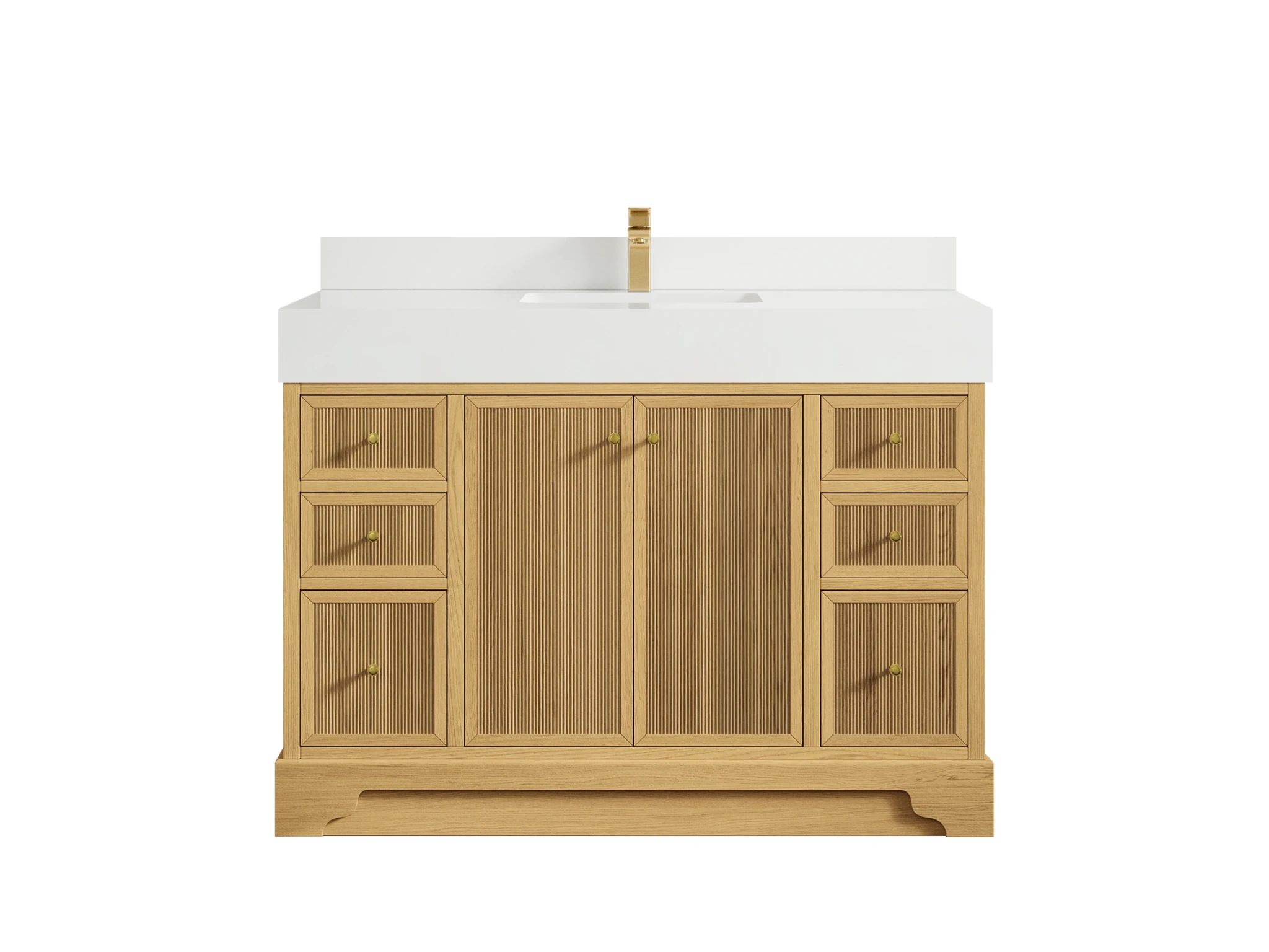 Manhattan White Oak 48 in. W x 22 in. D Single Sink Bathroom Vanity - Willow Bath and Vanity