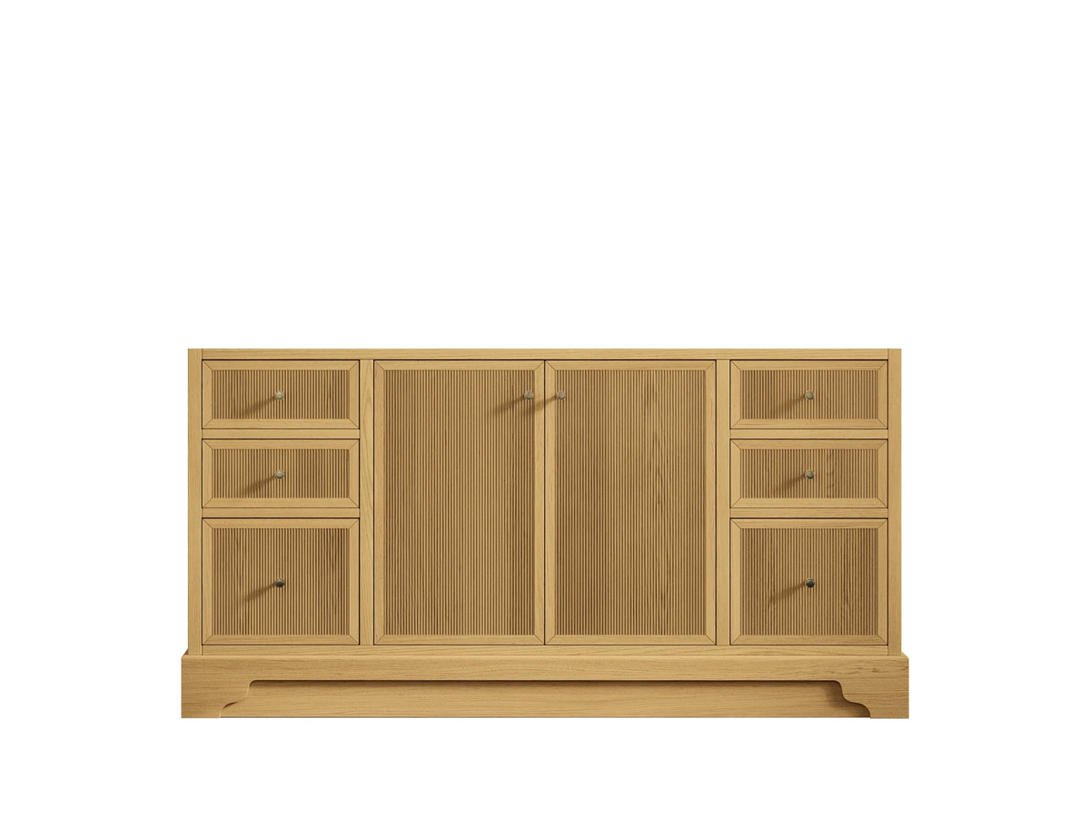 Manhattan White Oak 60 in. W x 22 in. D Single Sink Bathroom Vanity - Willow Bath and Vanity