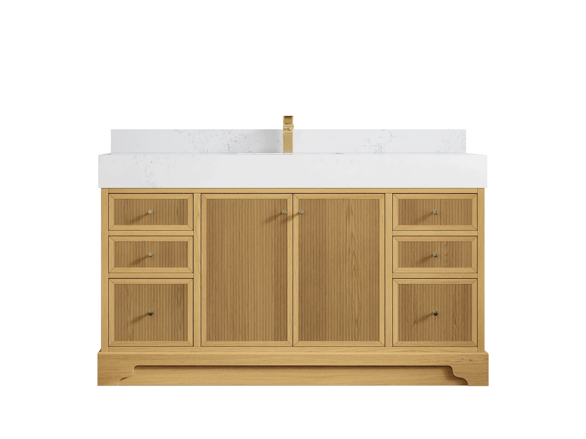 Manhattan White Oak 60 in. W x 22 in. D Single Sink Bathroom Vanity - Willow Bath and Vanity