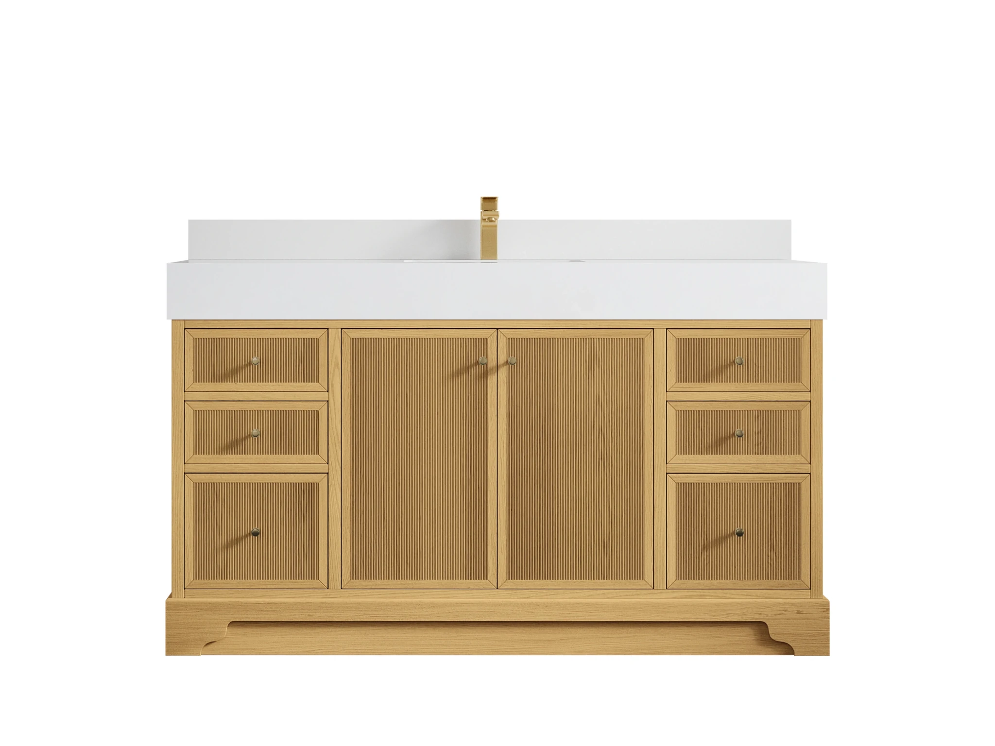 Manhattan White Oak 60 in. W x 22 in. D Single Sink Bathroom Vanity - Willow Bath and Vanity