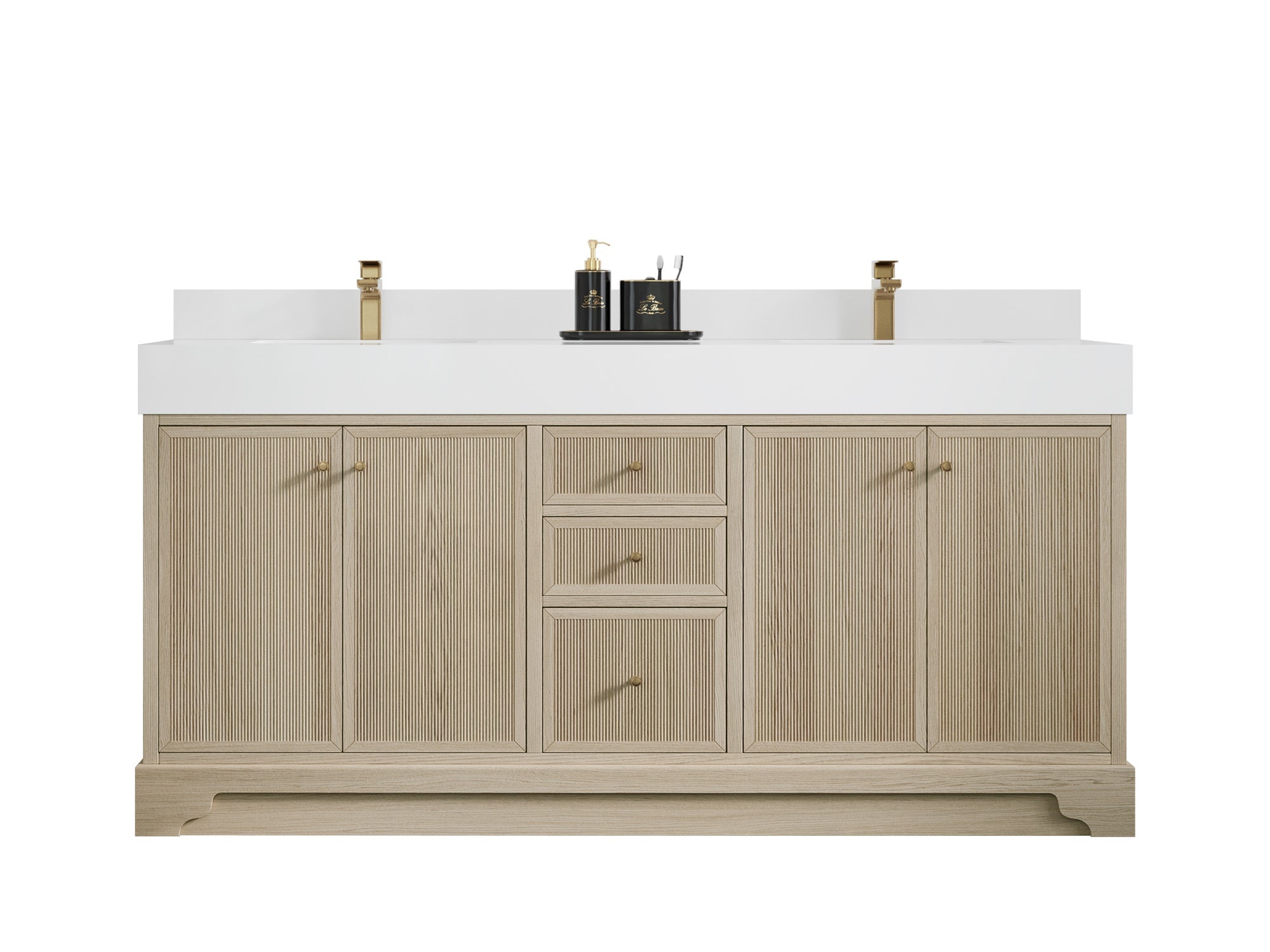 Manhattan White Oak 72 in. W x 22 in. D Double Sink Bathroom Vanity - Willow Bath and Vanity