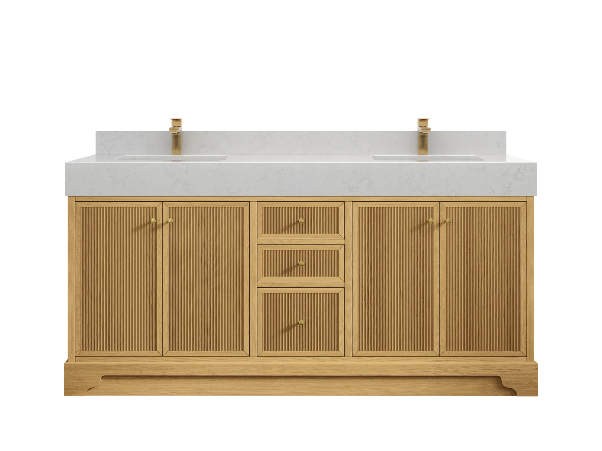 Manhattan White Oak 72 in. W x 22 in. D Double Sink Bathroom Vanity - Willow Bath and Vanity