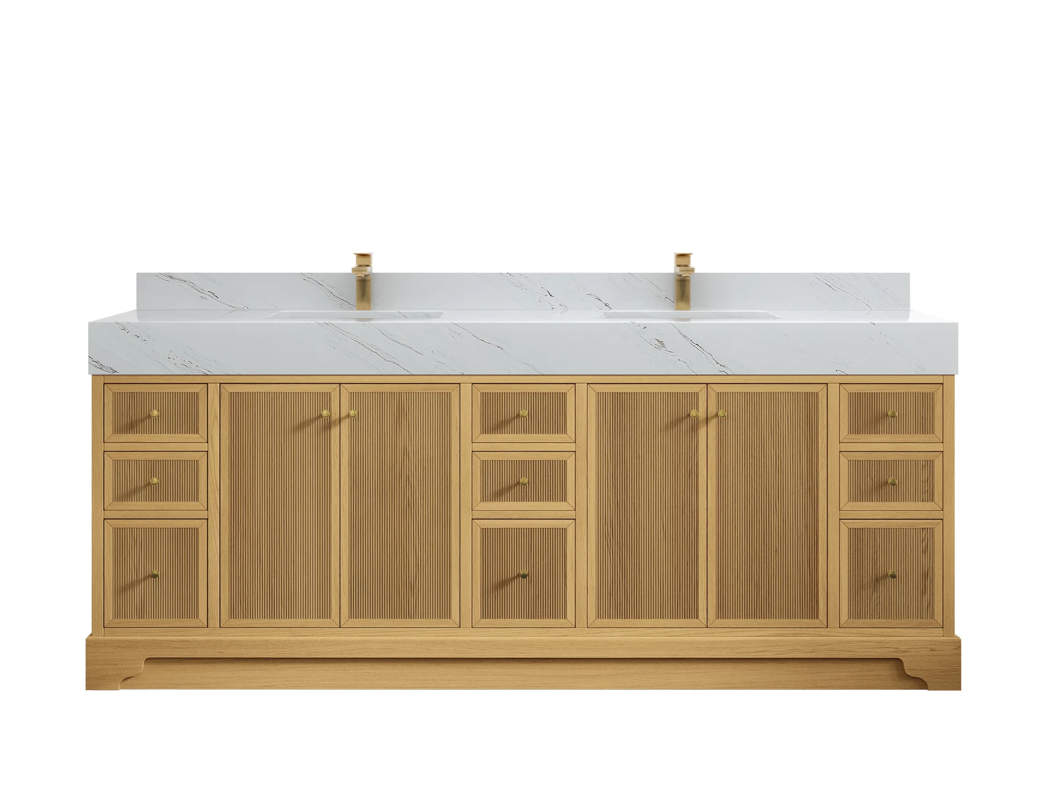 Manhattan White Oak 84 in. W x 22 in. D Double Sink Bathroom Vanity - Willow Bath and Vanity