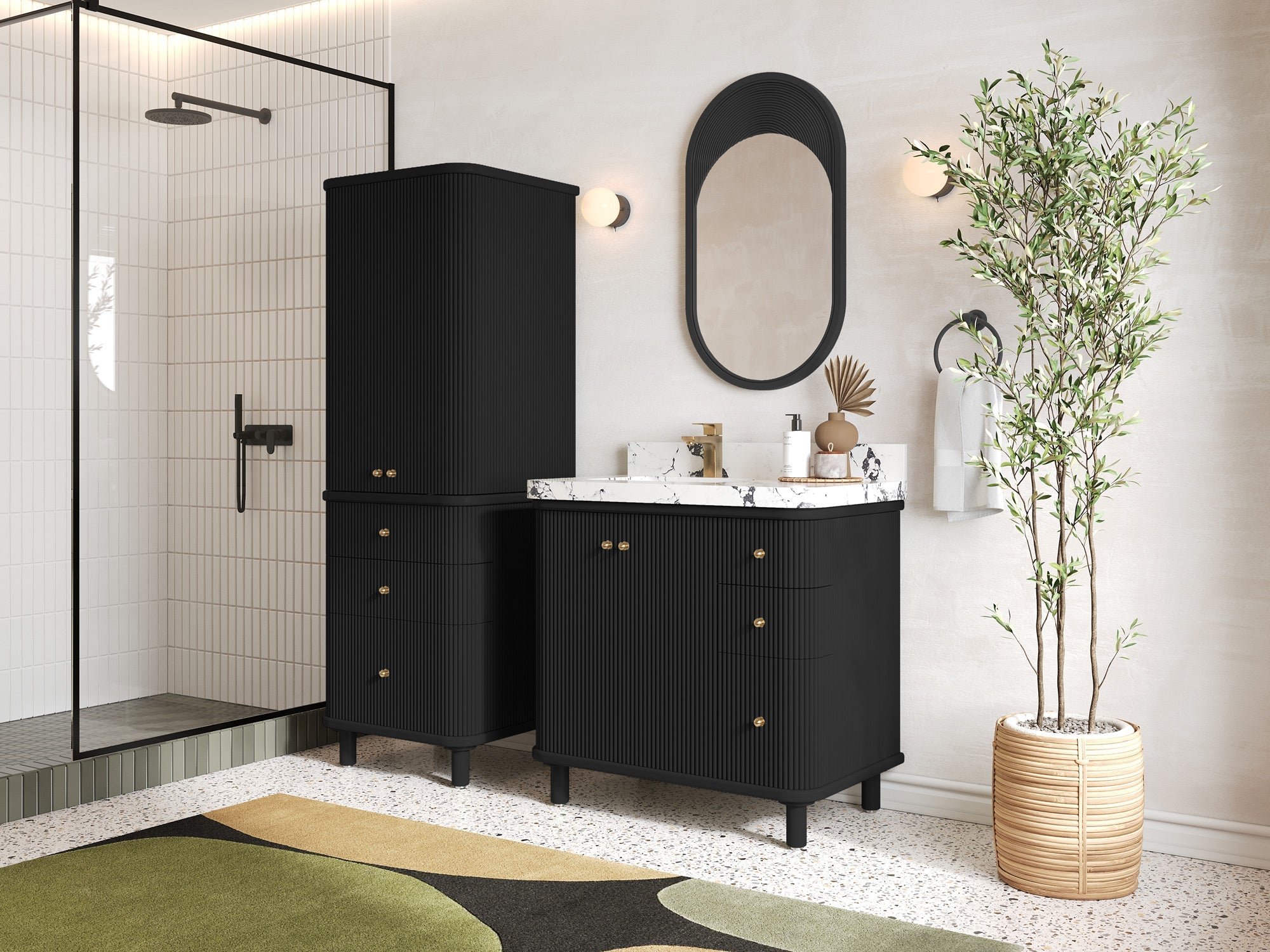 Miami 36 in. W x 22 in. D Left Offset Sink Bathroom Vanity - Willow Bath and Vanity