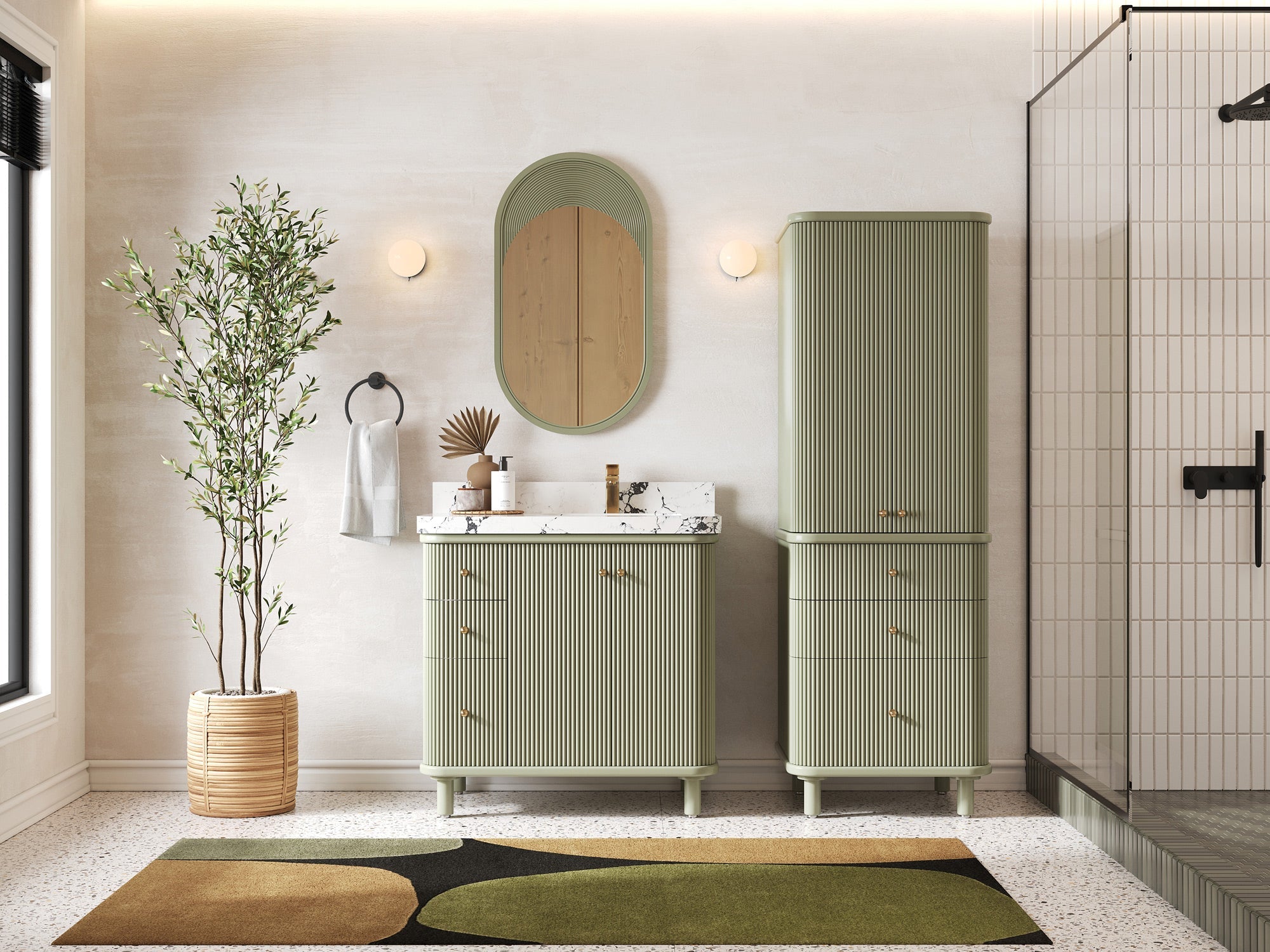 Miami 36 in. W x 22 in. D Right Offset Sink Bathroom Vanity - Willow Bath and Vanity