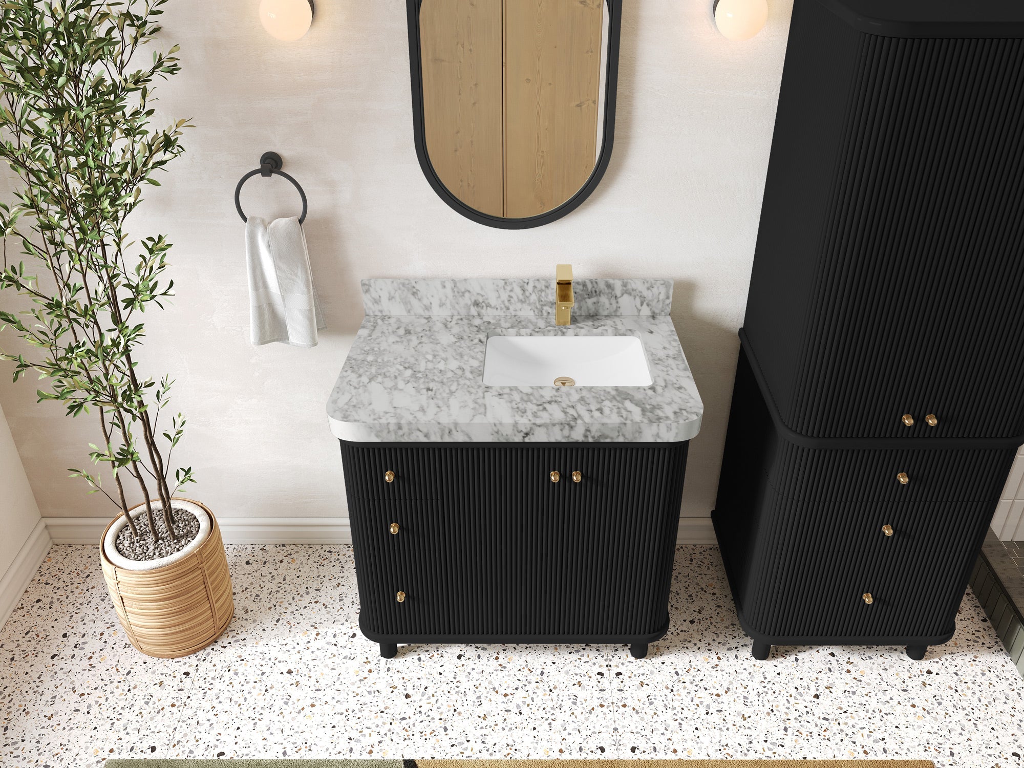 Miami 36 in. W x 22 in. D Right Offset Sink Bathroom Vanity - Willow Bath and Vanity