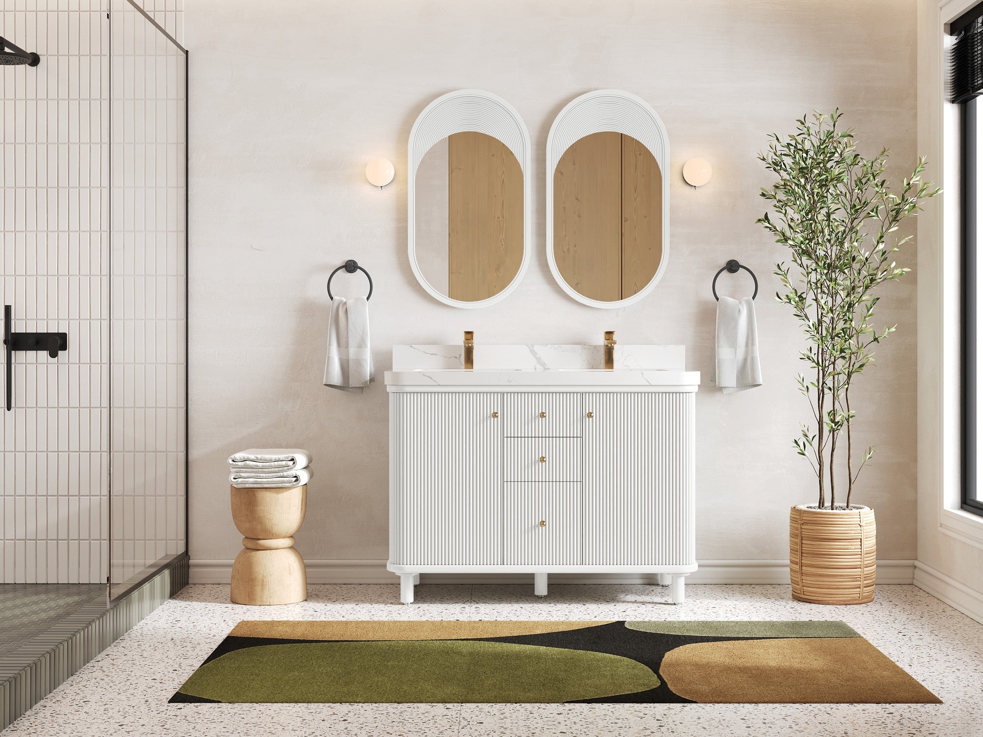 Miami 48 in. W x 22 in. D Double Sink Bathroom Vanity - Willow Bath and Vanity