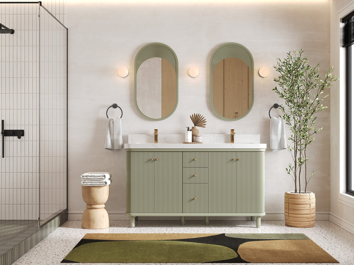 Miami 60 in. W x 22 in. D Double Sink Bathroom Vanity - Willow Bath and Vanity