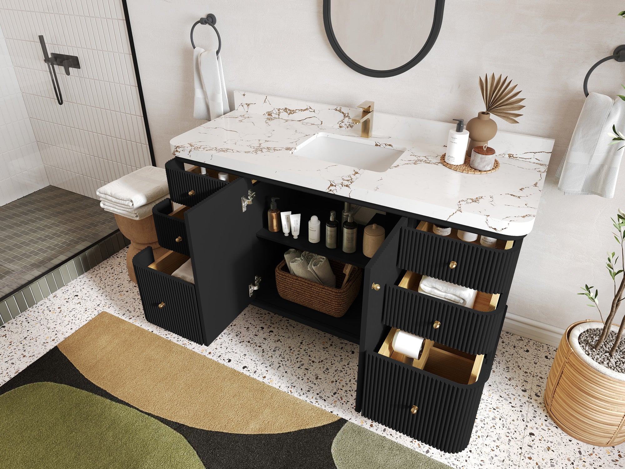 Miami 60 in. W x 22 in. D Single Sink Bathroom Vanity - Willow Bath and Vanity