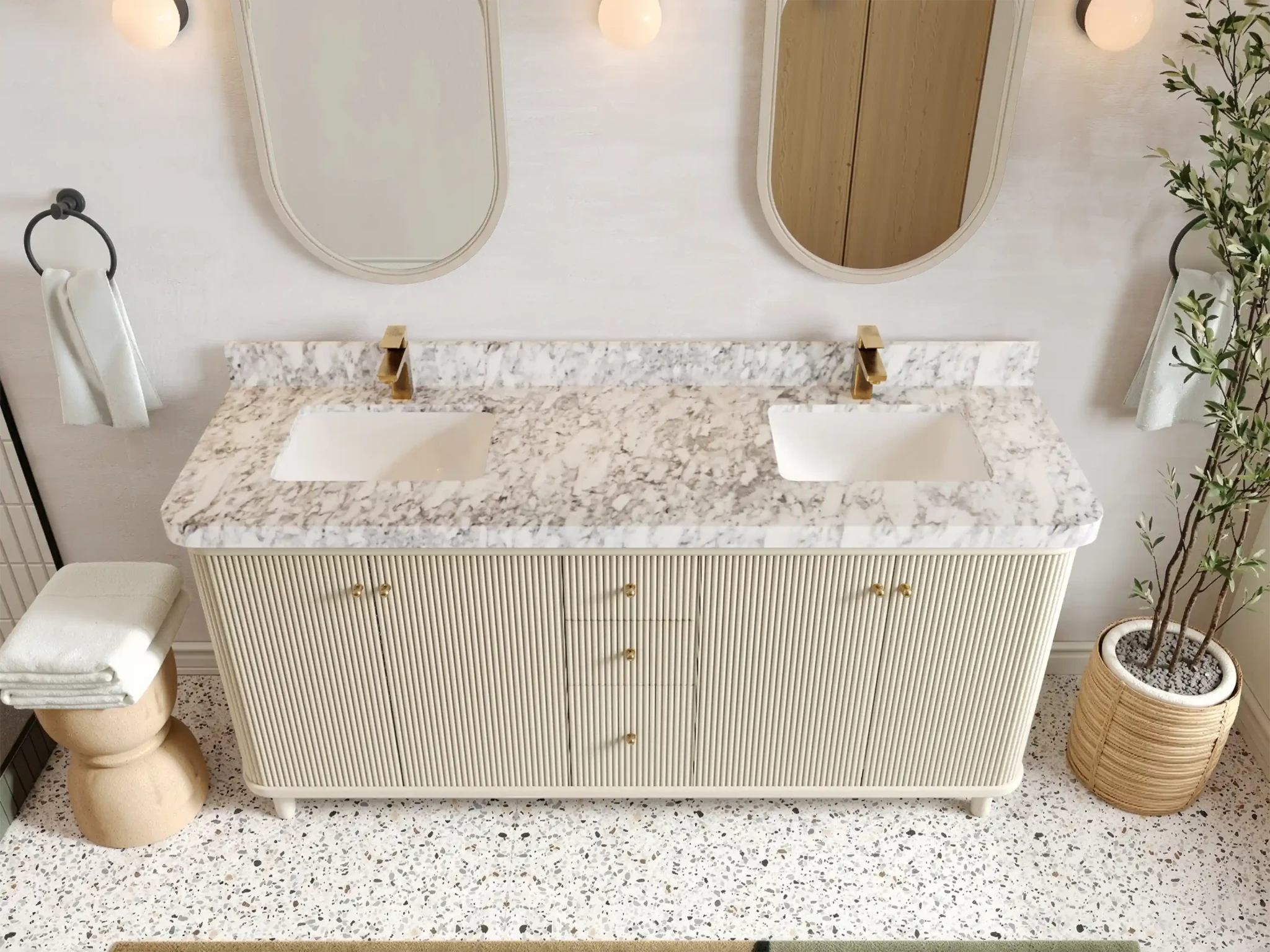Miami 72 in. W x 22 in. D Double Sink Bathroom Vanity - Willow Bath and Vanity
