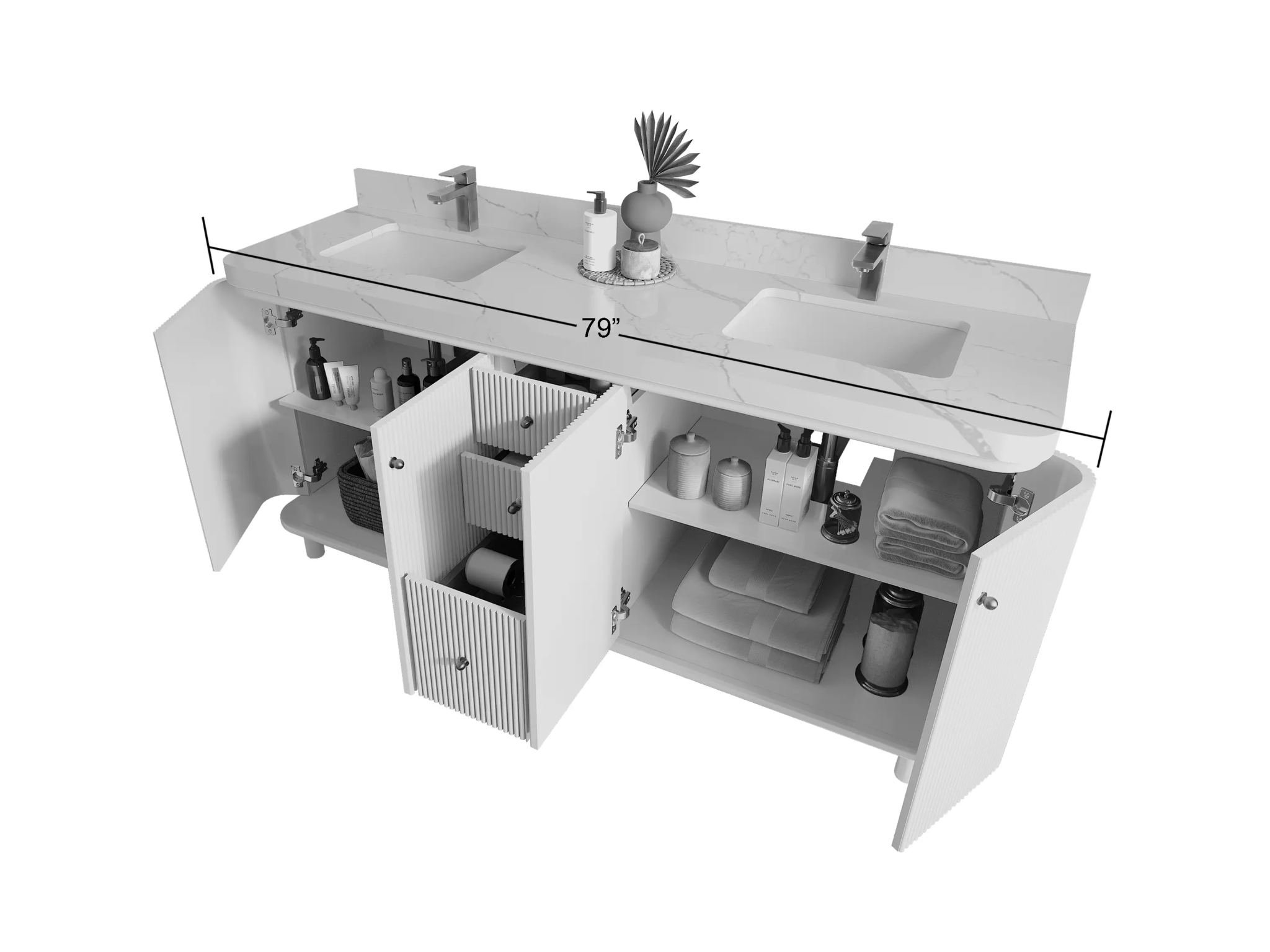 Miami 72 in. W x 22 in. D Double Sink Bathroom Vanity - Willow Bath and Vanity