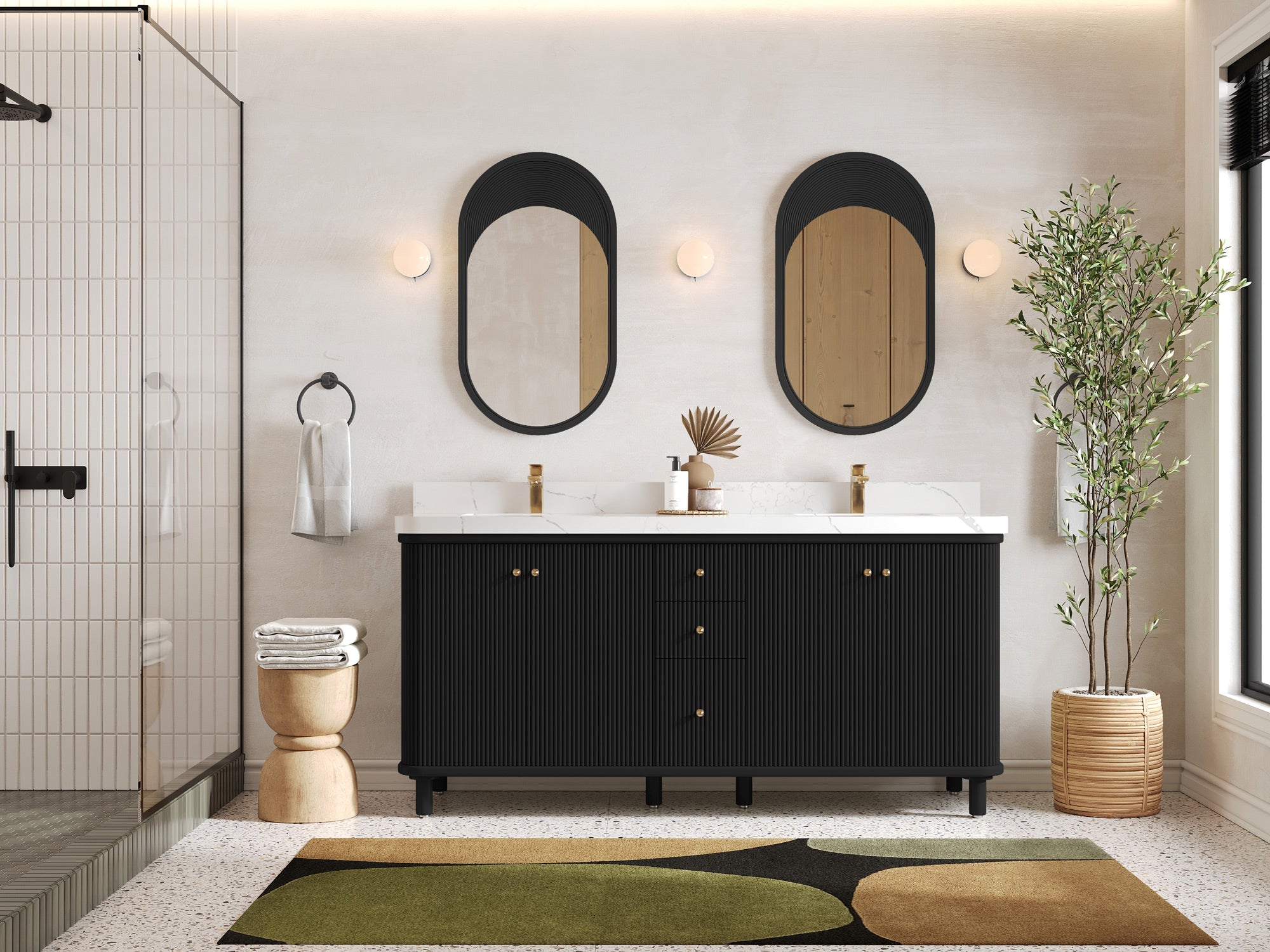 Miami 72 in. W x 22 in. D Double Sink Bathroom Vanity - Willow Bath and Vanity