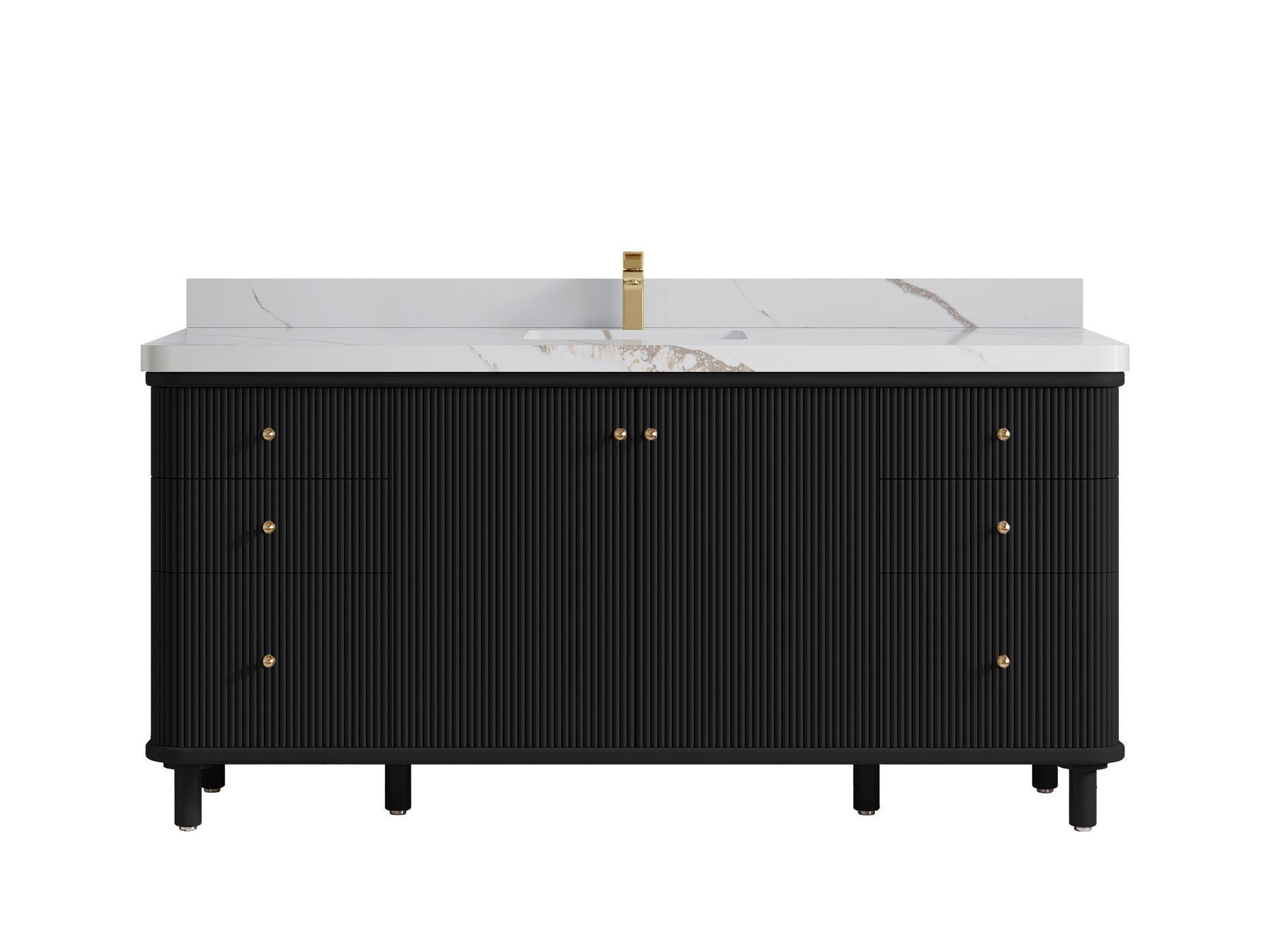 Miami 72 in. W x 22 in. D Fluted Single Sink Bathroom Vanity - Willow Bath and Vanity
