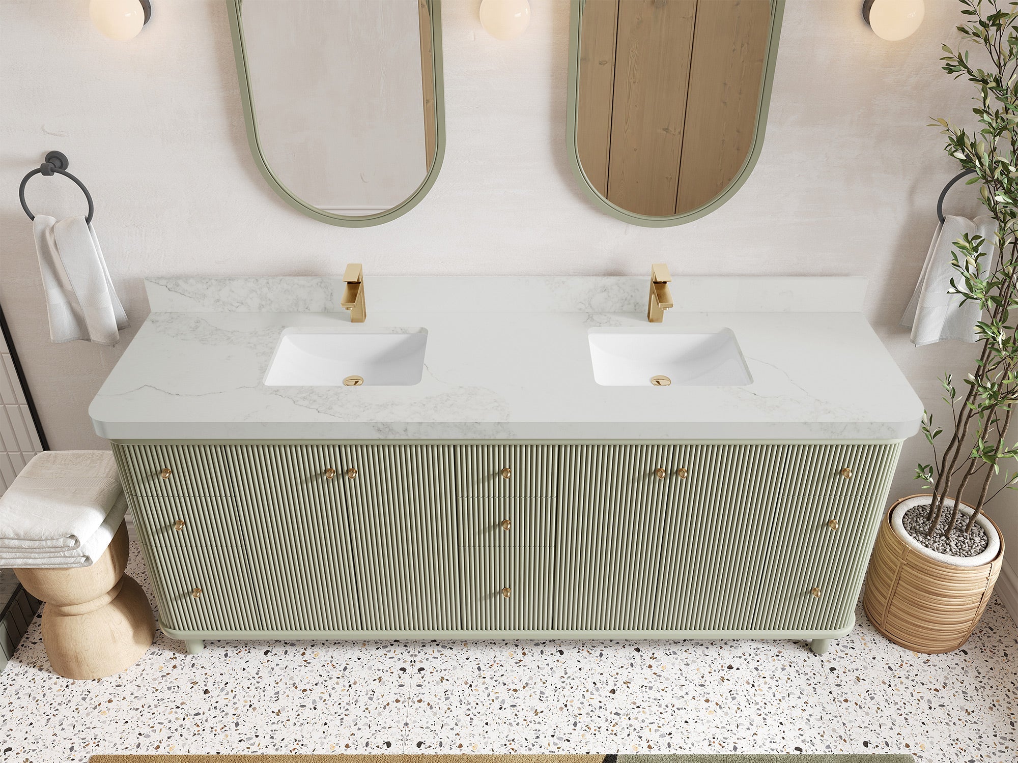 Miami 80 in. W x 22 in. D Double Sink Bathroom Vanity - Willow Bath and Vanity