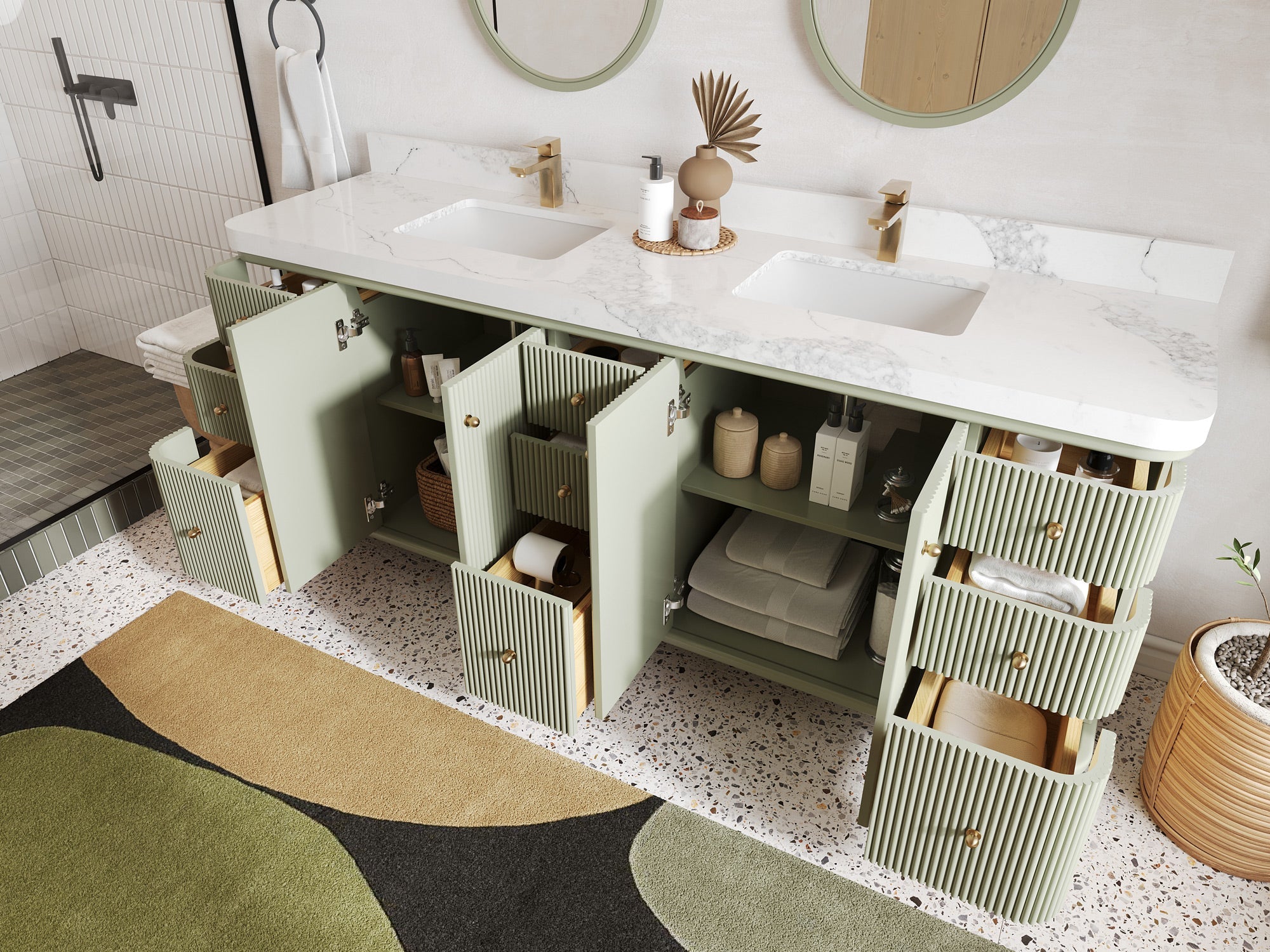 Miami 80 in. W x 22 in. D Double Sink Bathroom Vanity - Willow Bath and Vanity