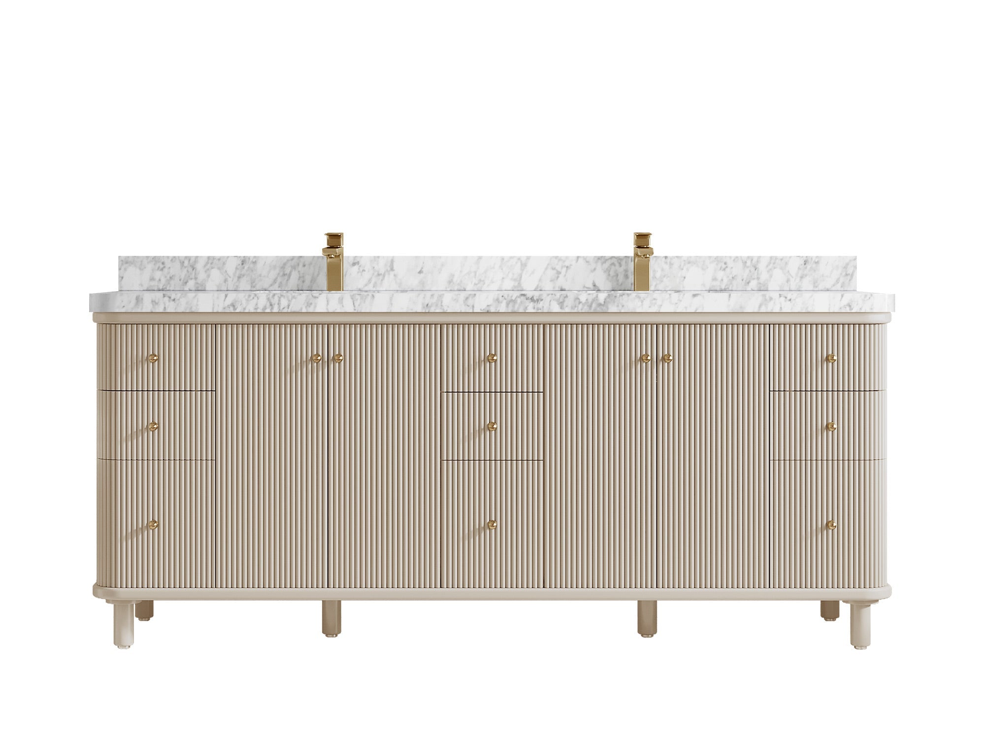 Miami 80 in. W x 22 in. D Fluted Double Sink Bathroom Vanity - Willow Bath and Vanity