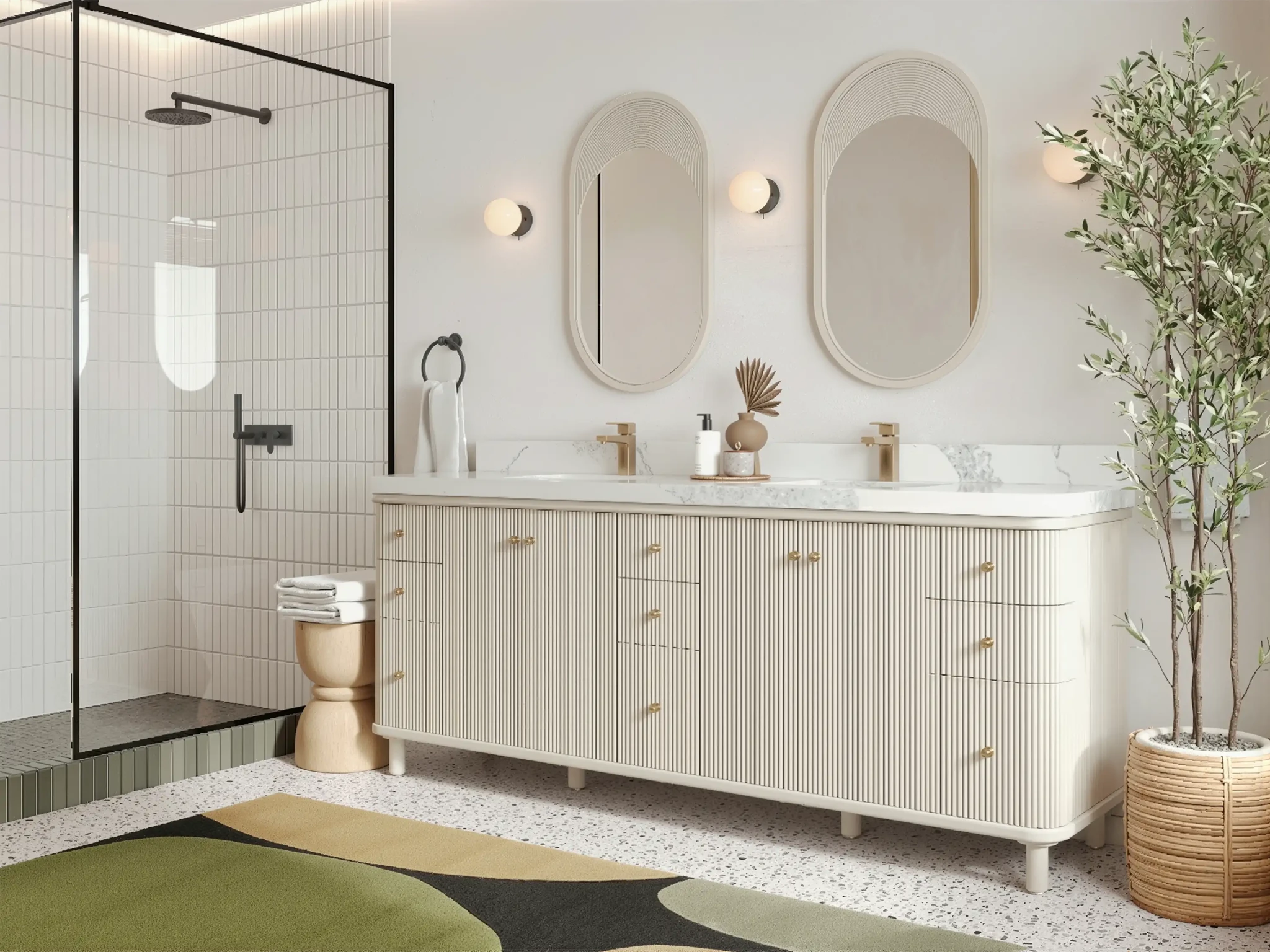 Miami 84 in. W x 22 in. D Double Sink Bathroom Vanity - Willow Bath and Vanity