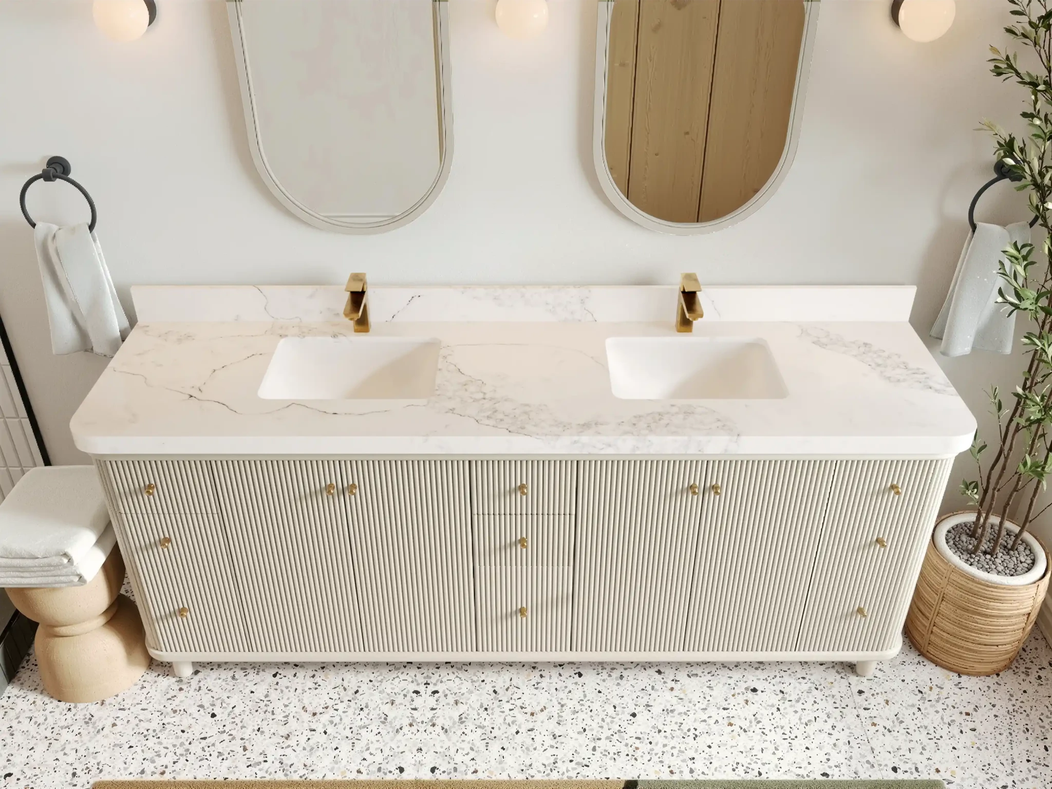 Miami 84 in. W x 22 in. D Double Sink Bathroom Vanity - Willow Bath and Vanity