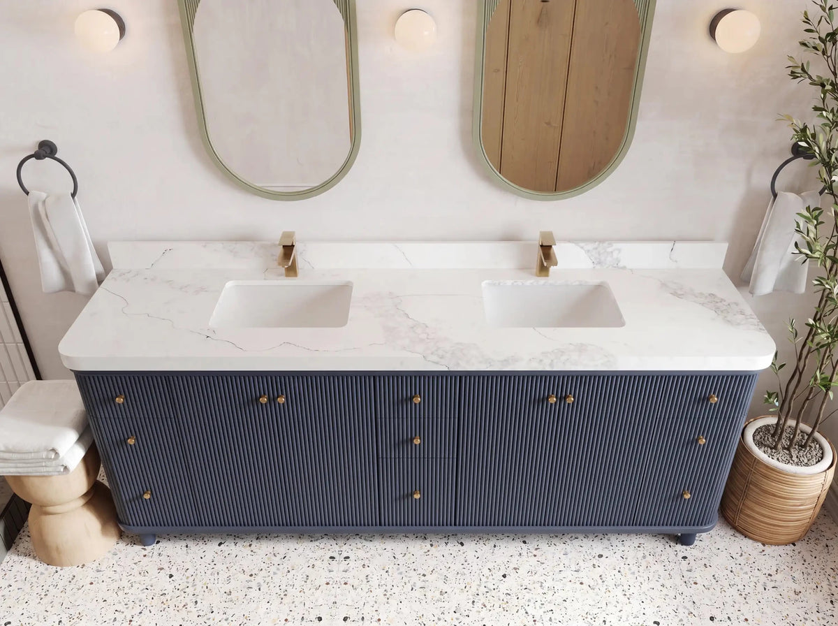 Miami 84 in. W x 22 in. D Double Sink Bathroom Vanity - Willow Bath and Vanity