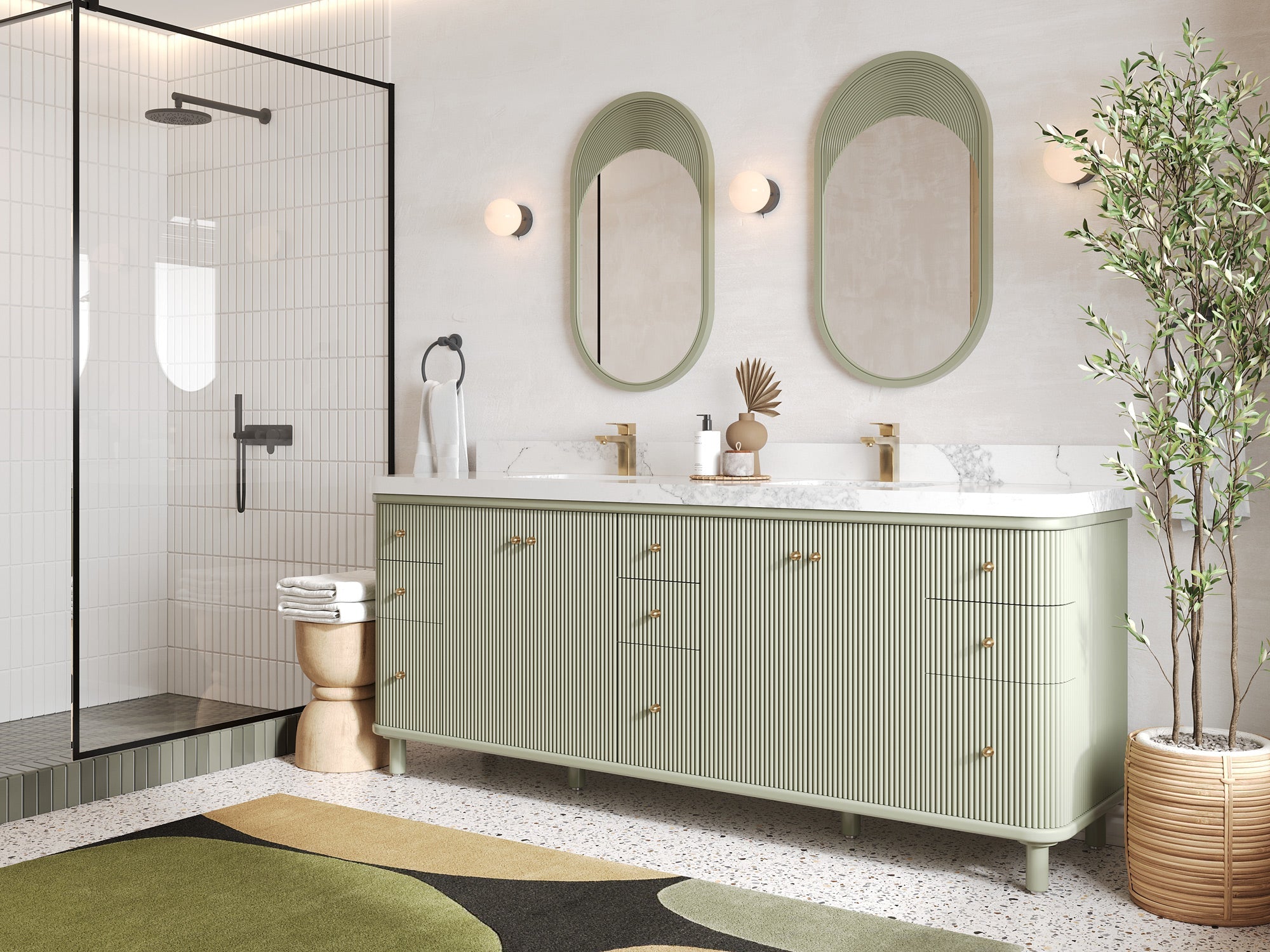 Miami 84 in. W x 22 in. D Double Sink Bathroom Vanity - Willow Bath and Vanity