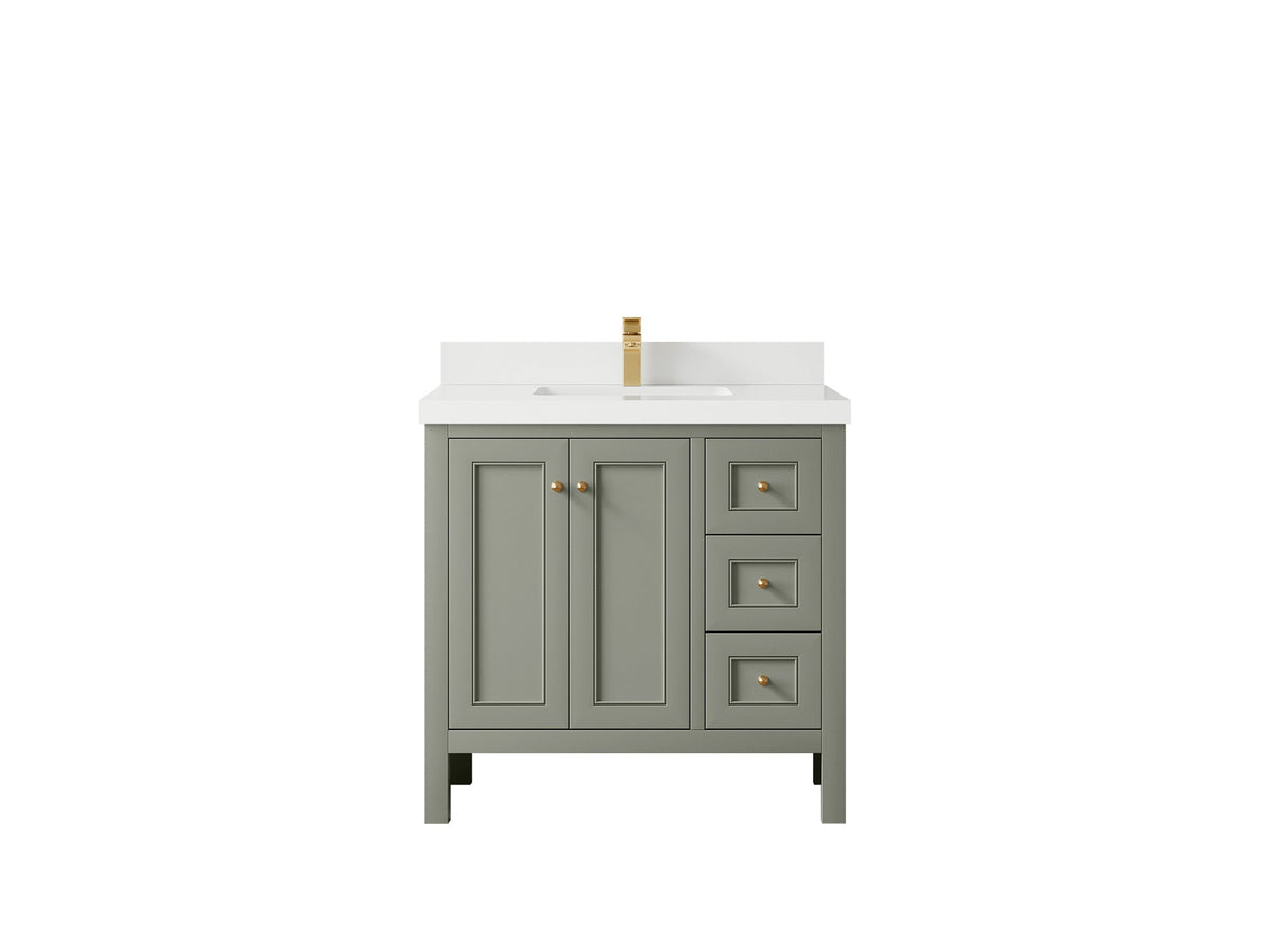 Nashville 36 in. W x 22 in. D Center Sink Bathroom Vanity - Willow Bath and Vanity