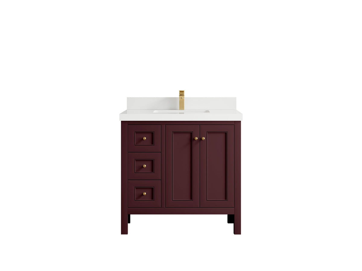 Nashville 36 in. W x 22 in. D Center Sink Bathroom Vanity - Willow Bath and Vanity