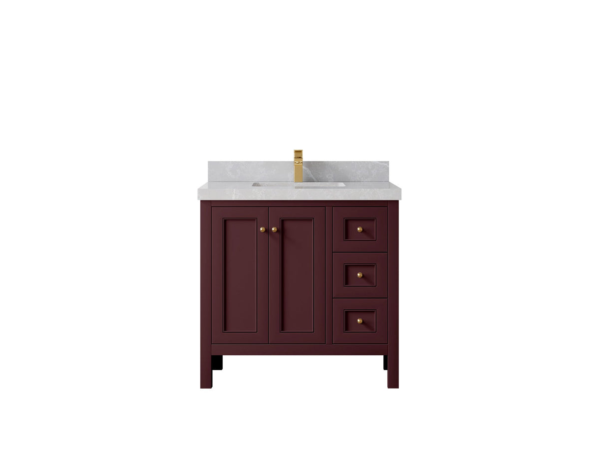 Nashville 36 in. W x 22 in. D Center Sink Bathroom Vanity - Willow Bath and Vanity