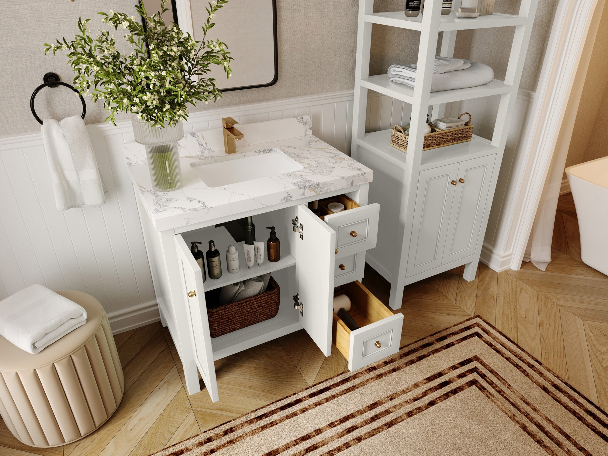 Nashville 36 in. W x 22 in. D Center Sink Bathroom Vanity - Willow Bath and Vanity