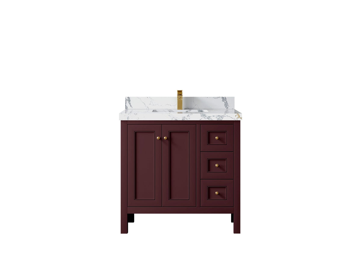 Nashville 36 in. W x 22 in. D Center Sink Bathroom Vanity - Willow Bath and Vanity