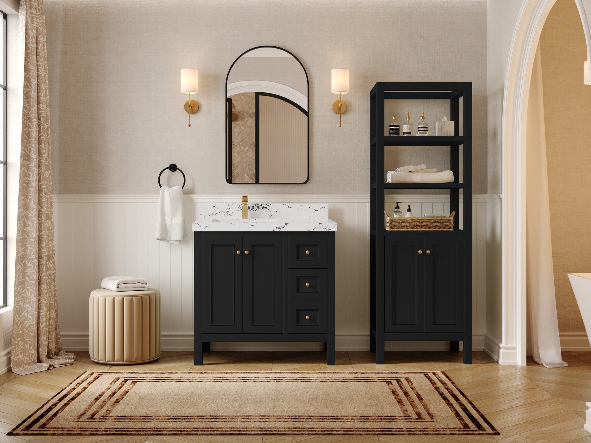 Nashville 36 in. W x 22 in. D Left Offset Sink Bathroom Vanity - Willow Bath and Vanity