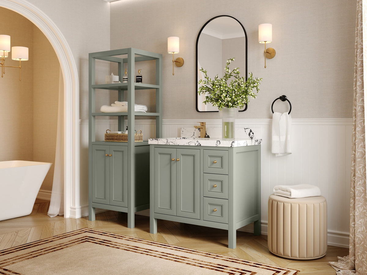 Nashville 36 in. W x 22 in. D Left Offset Sink Bathroom Vanity - Willow Bath and Vanity