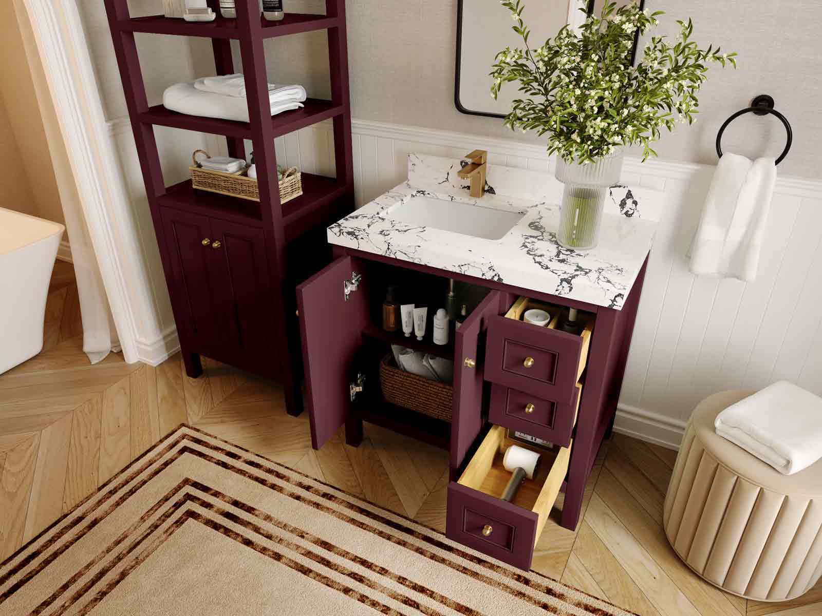 Nashville 36 in. W x 22 in. D Left Offset Sink Bathroom Vanity - Willow Bath and Vanity