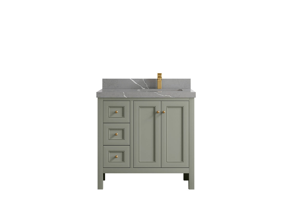 Nashville 36 in. W x 22 in. D Right Offset Sink Bathroom Vanity - Willow Bath and Vanity