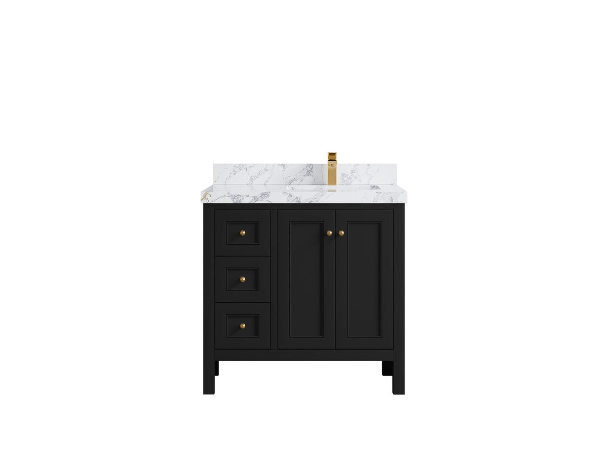 Nashville 36 in. W x 22 in. D Right Offset Sink Bathroom Vanity - Willow Bath and Vanity