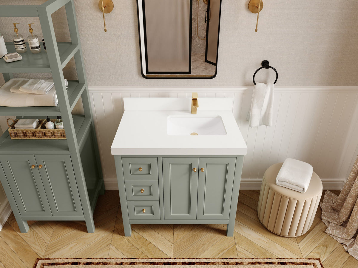 Nashville 36 in. W x 22 in. D Right Offset Sink Bathroom Vanity - Willow Bath and Vanity