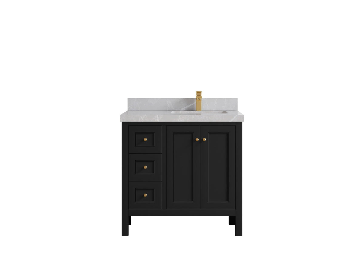 Nashville 36 in. W x 22 in. D Right Offset Sink Bathroom Vanity - Willow Bath and Vanity
