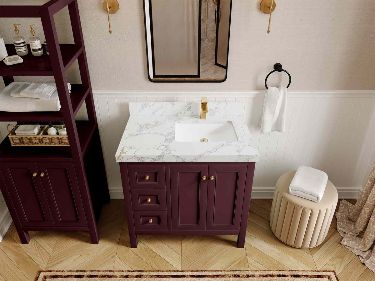 Nashville 36 in. W x 22 in D Right Offset Sink Bathroom Vanity - Willow Bath and Vanity