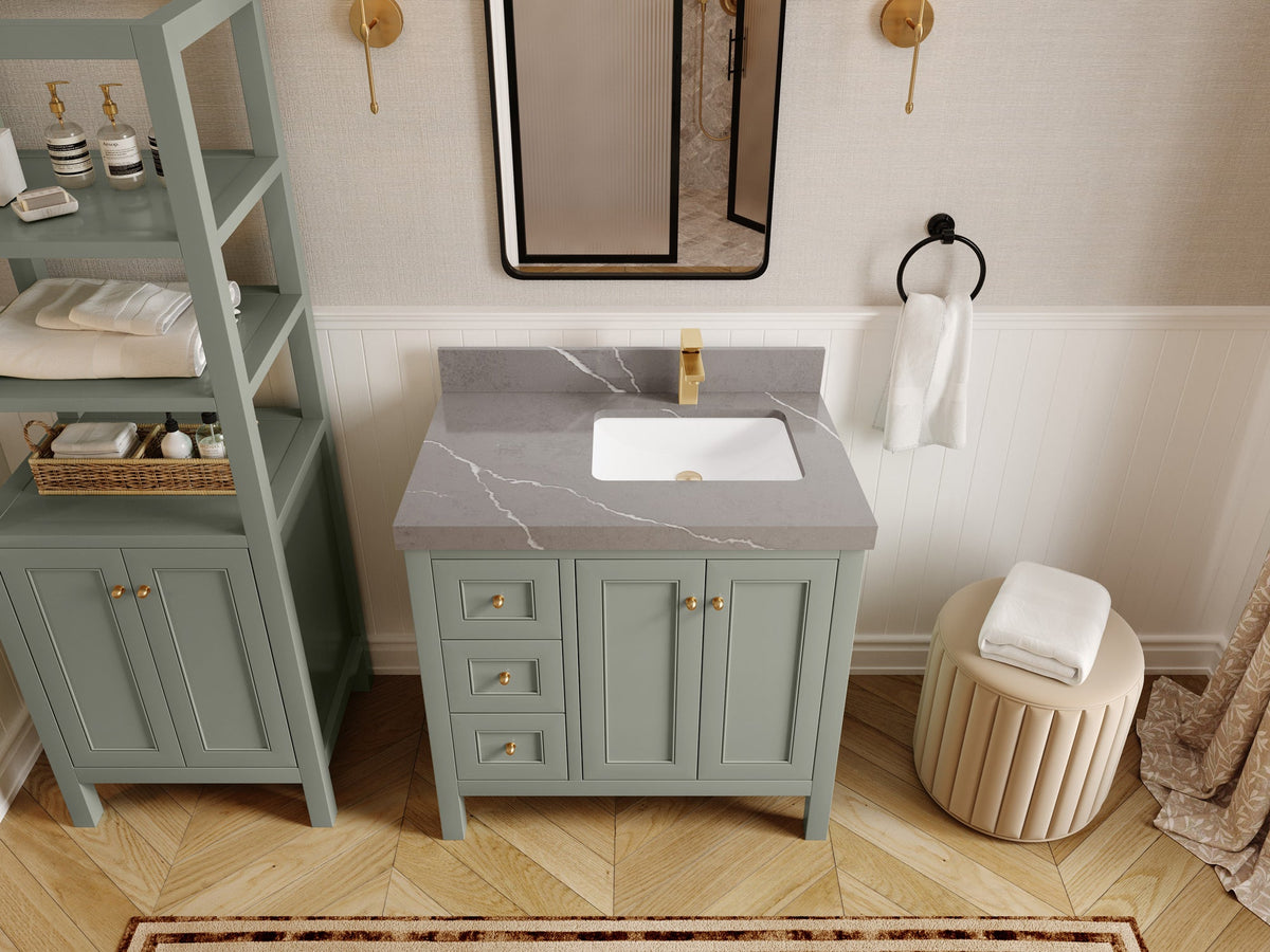 Nashville 36 in. W x 22 in. D Right Offset Sink Bathroom Vanity - Willow Bath and Vanity