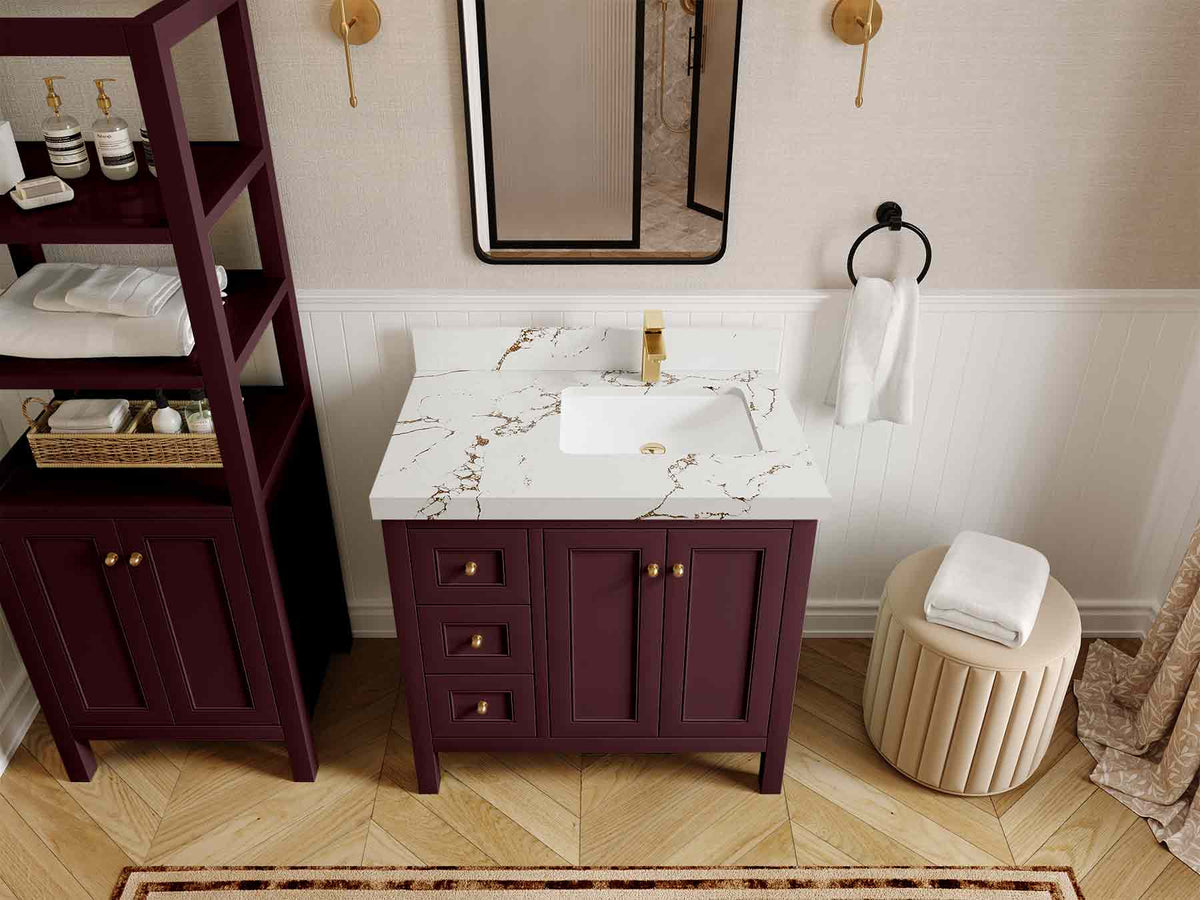 Nashville 36 in. W x 22 in D Right Offset Sink Bathroom Vanity - Willow Bath and Vanity