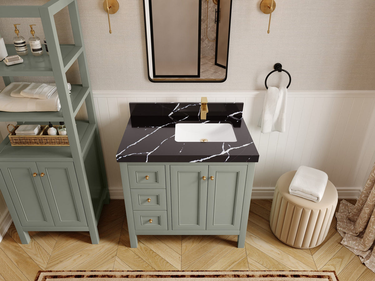 Nashville 36 in. W x 22 in. D Right Offset Sink Bathroom Vanity - Willow Bath and Vanity