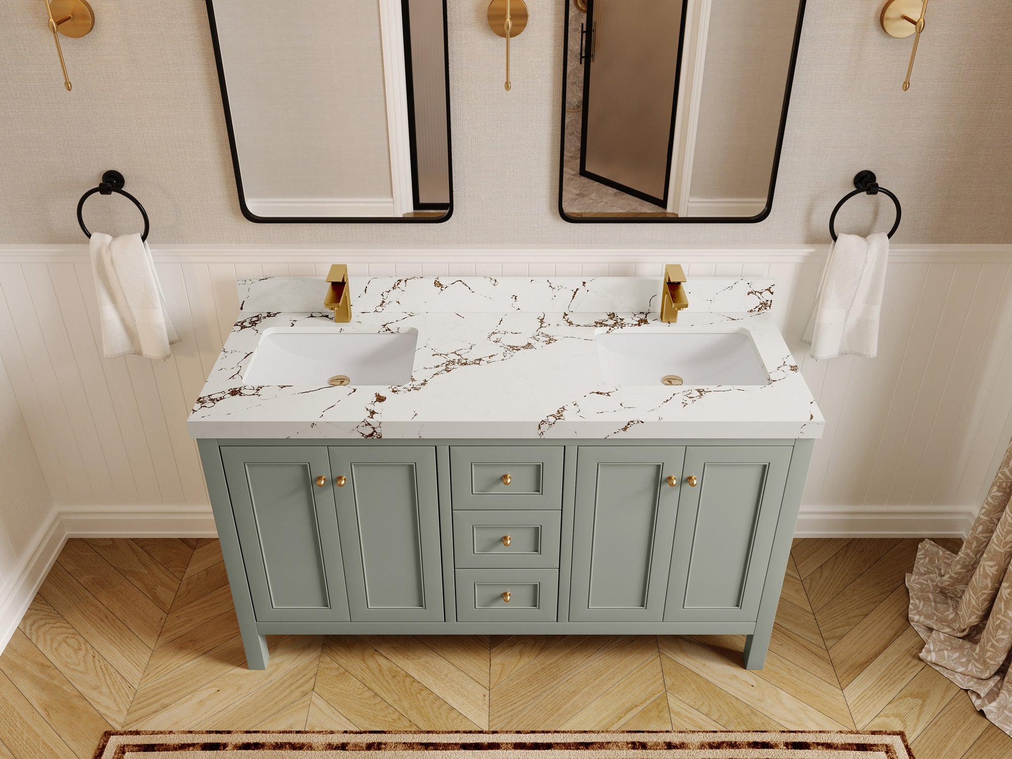 Nashville 60 in. W x 22 in. D Double Sink Bathroom Vanity - Willow Bath and Vanity