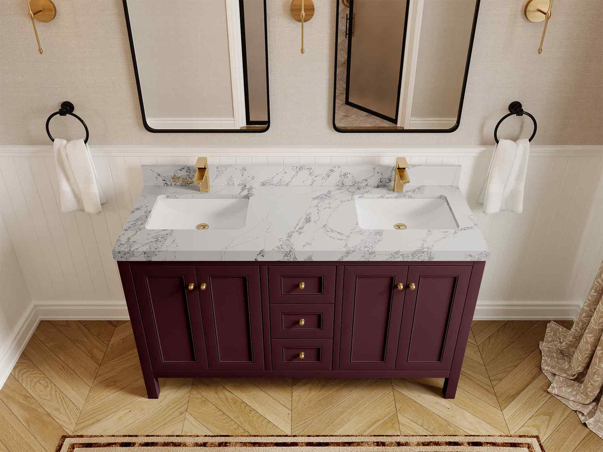 Nashville 60 in. W x 22 in. D Double Sink Bathroom Vanity - Willow Bath and Vanity