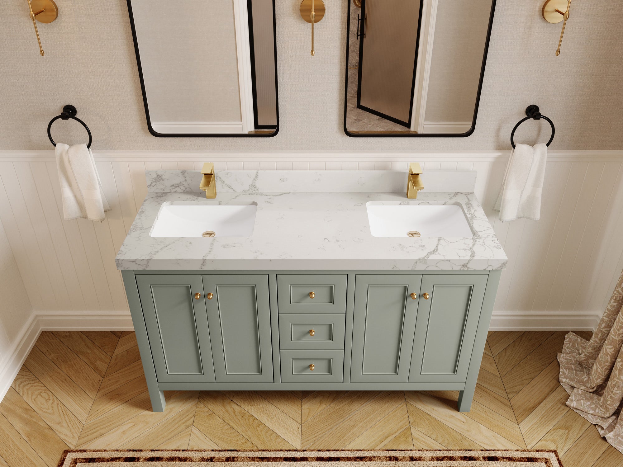 Nashville 60 in. W x 22 in. D Double Sink Bathroom Vanity - Willow Bath and Vanity